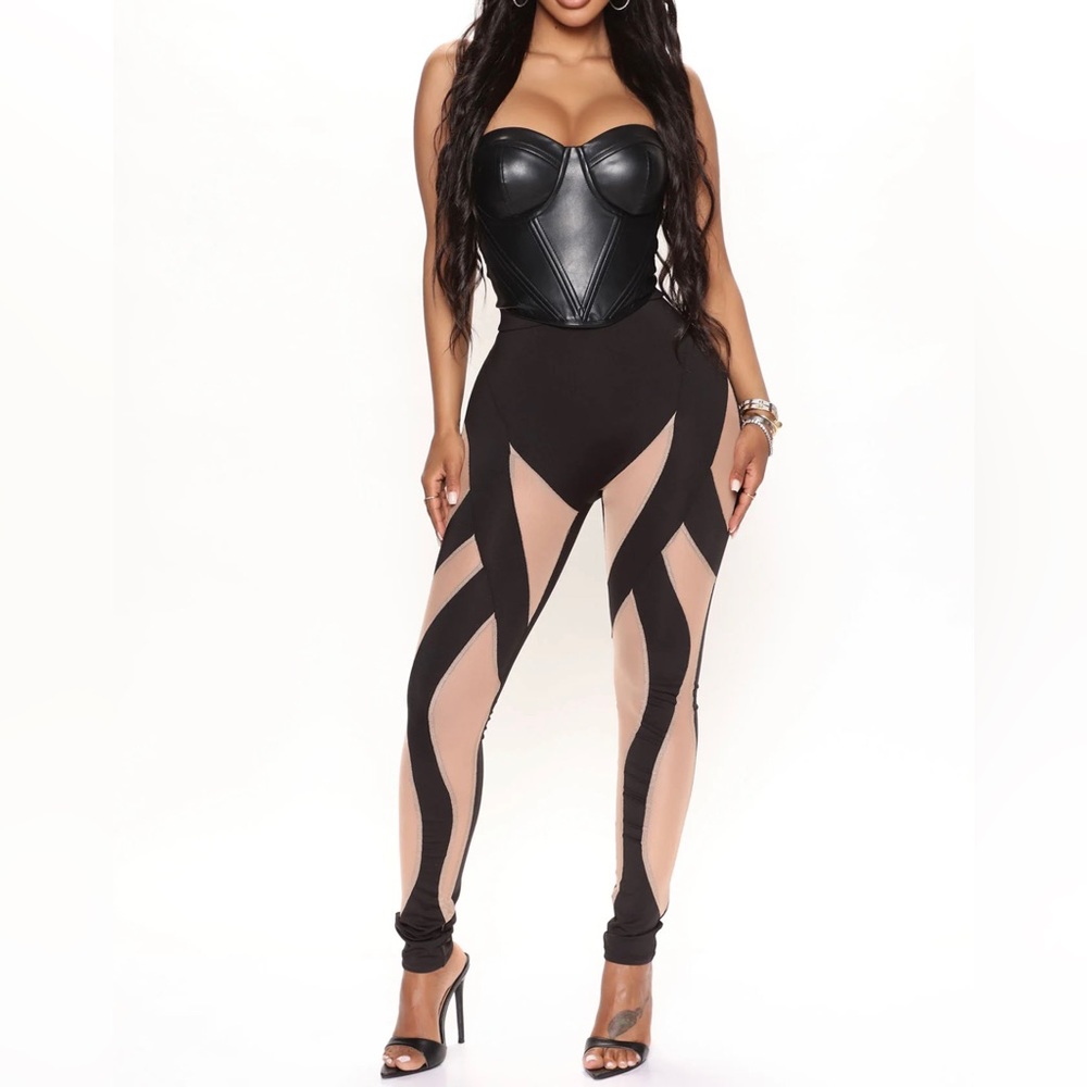 Fashion nova partially mesh leggings